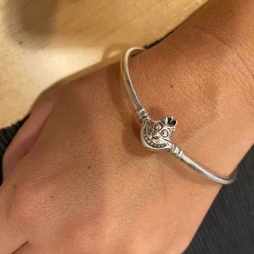 Pandora x Disney Cheshire Cat bangle used, 925 silver