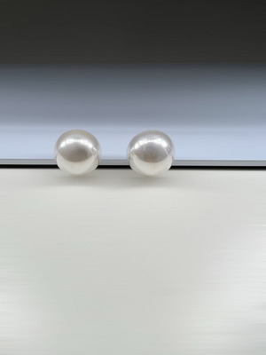 Large pearl earrings silver925 new