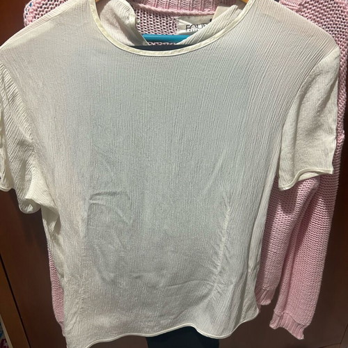 Rococo blouse crepe fabric medium size like new, white
