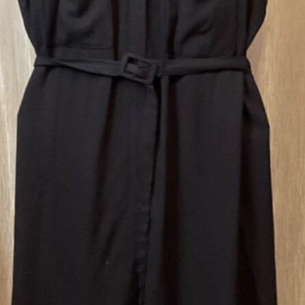 Black sleeveless FRNCH dress like new with midi/maxi belt