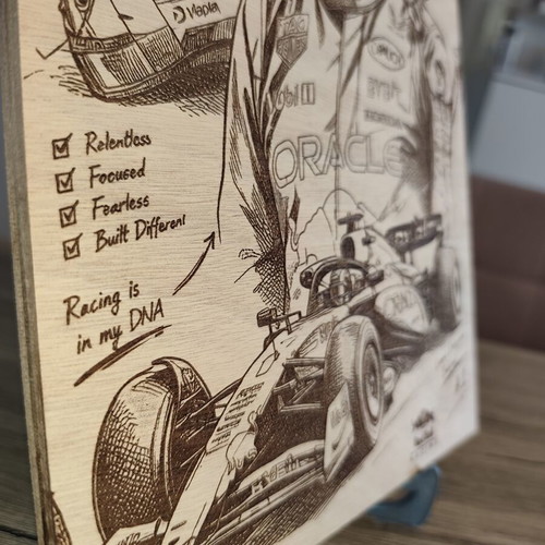 Red Bull Racing Max Verstappen wooden poster new