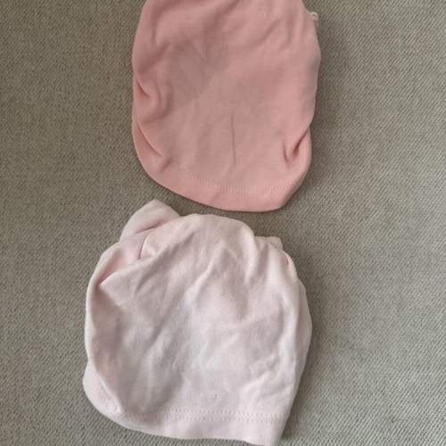 Baby rompers 0-3 months with hats like new, set