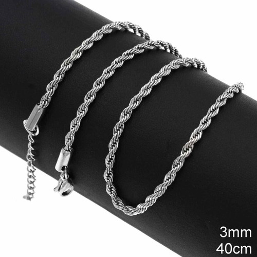Steel Rope Chain 3mm 40cm+5cm New