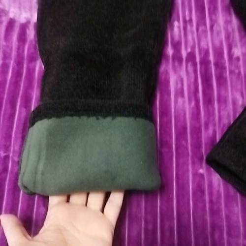 Suede pants with fleece lining new, brown, size M-L