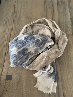 Multicolored scarf like new, gray and beige
