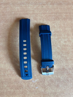 Omega Seamaster Diver 300M blue rubber strap 20mm new