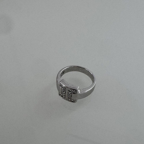 Silver ring 925 with white zircon stones, like new