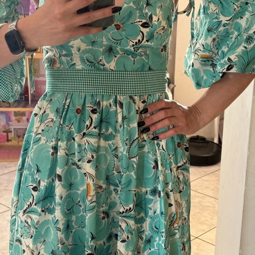 Karavan dress like new, green, size S with detachable sleeves
