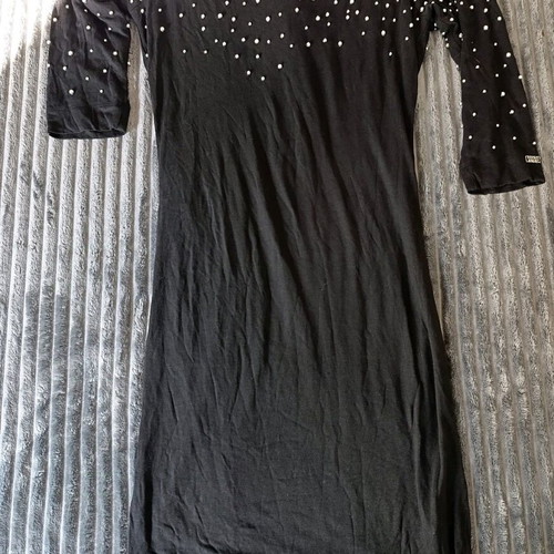Miss Sixty Dress New Black With Silver Pearls, Size Small
