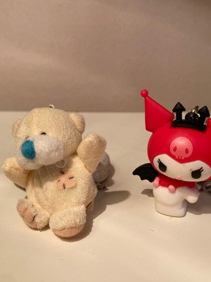 Keychain charm set for bags like new with teddy bear and devil