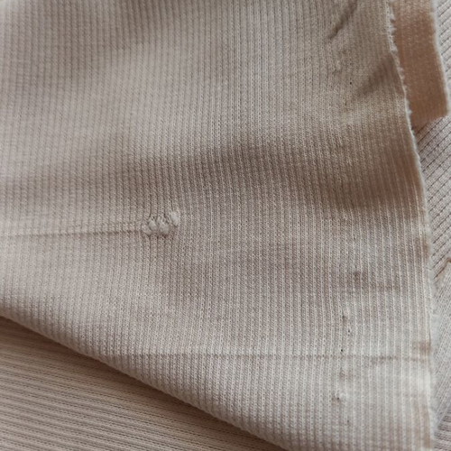Cotton elastic rib jersey fabric 1.95 × 1.00 m, ecru beige