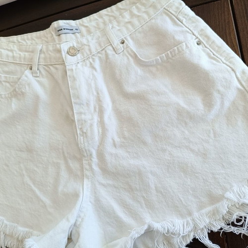 Pink Woman white high-waist denim shorts like new, size L