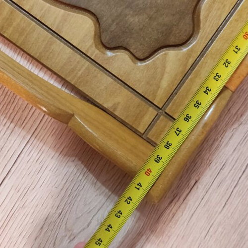 Wooden serving tray like new with decorative Lesvos design