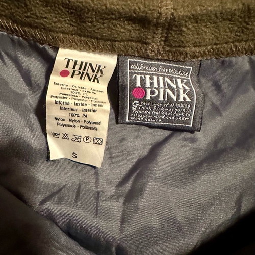Think Pink khaki fleece skirt used, size S with lining