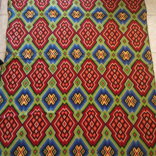 Handmade antique embroidered rug like new
