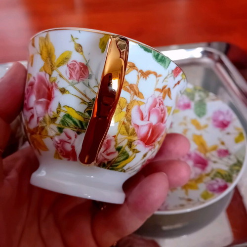 Limoges cups with saucers like new, set of two