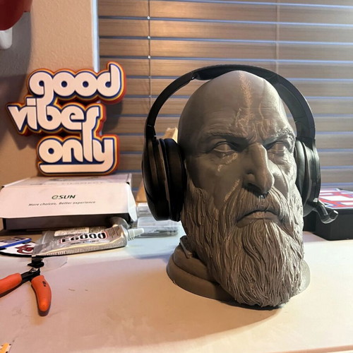 God of War Kratos Head headphone stand made to order