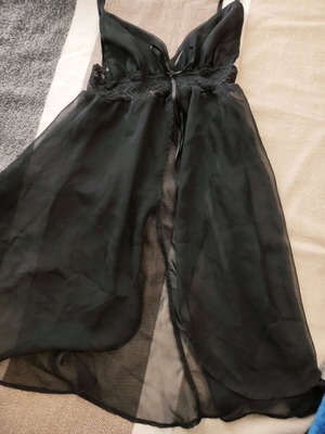 Women's nightgown black, transparent with lace, like new