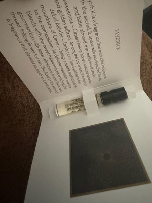 Ella K Myrrh Tester 2ml καινούργιο άρωμα δείγμα