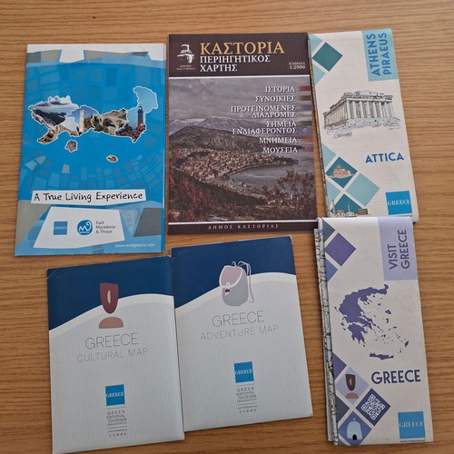 Greece Maps pack of 6 like new, English and Greek
