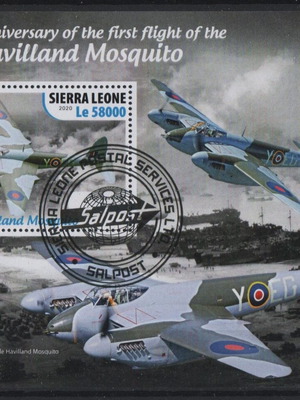 De Havilland DH.98 Mosquito 2020 stamp new, military aviation minisheet