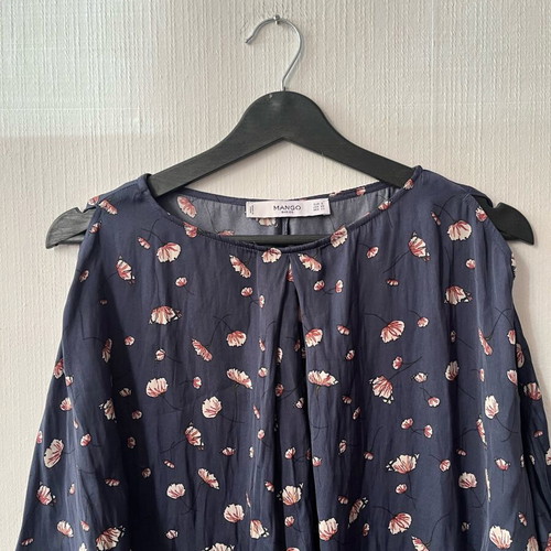 Mango shirt top used, size S, blue and pink