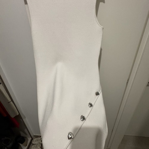 Zara White Dress with Silver Buttons like new