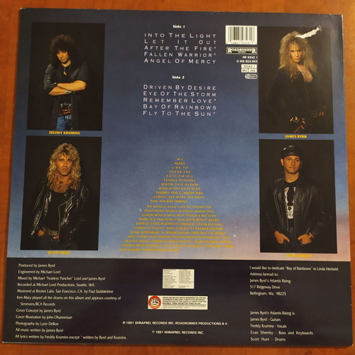 James Byrd's Atlantis Rising LP like new, metal