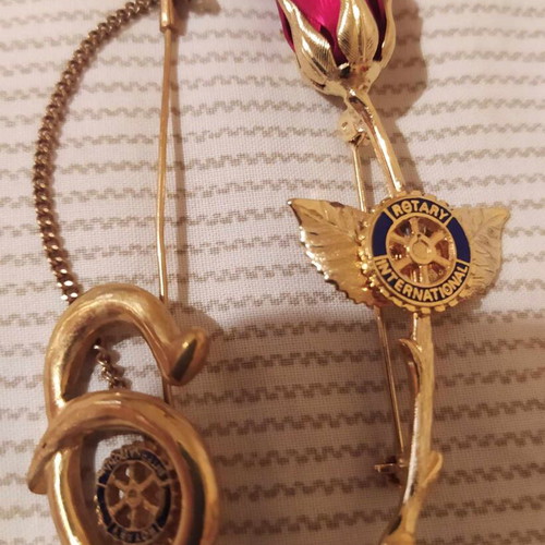 Rotary International collectible pin jewelry new, red and gold