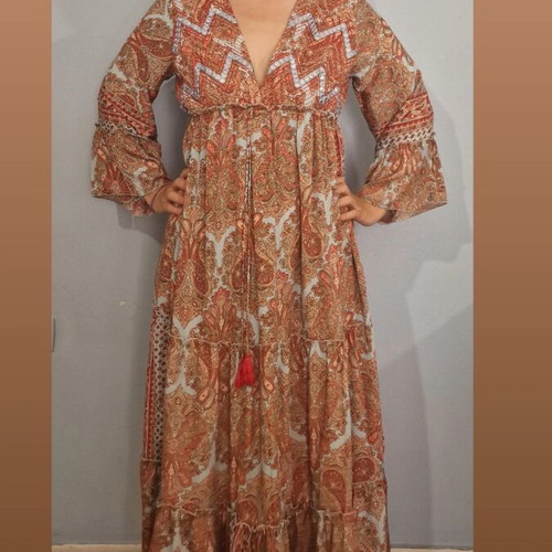 Long women's dress new, orange