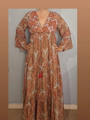 Long women's dress new, orange