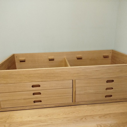 La Redoute Oak Single Bed with Storage, New