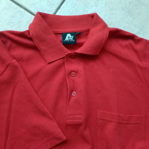 Acode-active wear men's polo shirt M like new, red, 100% cotton