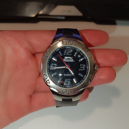 Slazenger men's wristwatch used, rubber strap, 42 mm