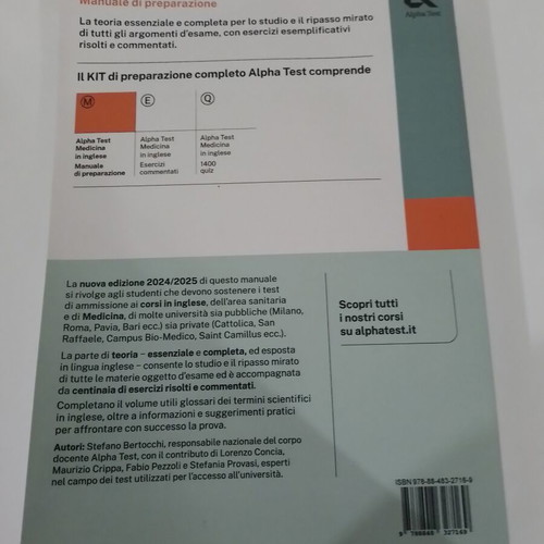 Imat Manuale di Preparazione Book like new, English theory