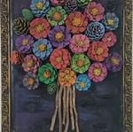 Handmade pinecone art panel new