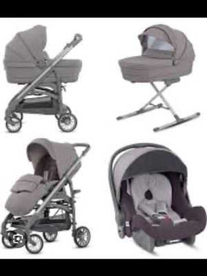 Inglesina Trilogy Quattro System stroller set like new, sidereal grey