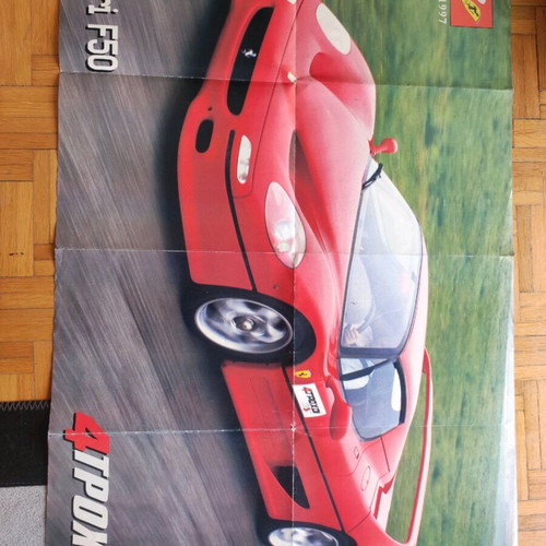 Ferrari F50 poster used, large collectible 1997 4TROXOI
