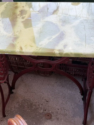 Vintage table with marble base used