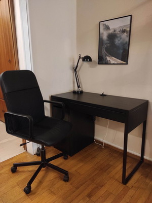 Office set used with chair and lamp