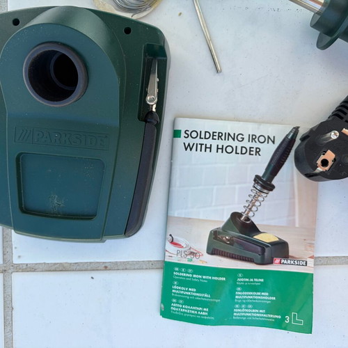 Soldering iron with multipurpose handle unused