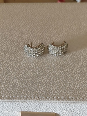 Christian Dior vintage earrings silver plated with Swarovski crystals like new