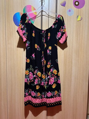 Floral summer dress Shein like new, black multicolor, XXL