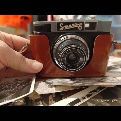 Smena 6 camera used, 60-year-old vintage with leather case