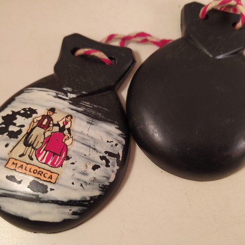 Castanets vintage, two pairs, plastic, like new