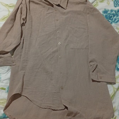 Set palazzo pants and shirt like new, size Large, beige