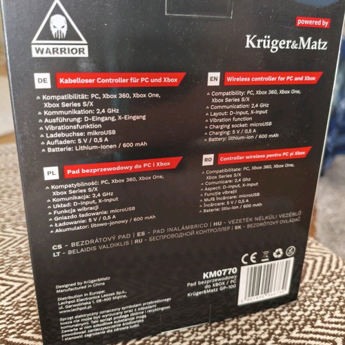 Krüger & Matz GP-100 Wireless Controller for Xbox One and PC new