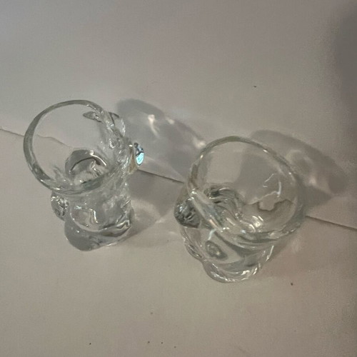 Glass shot glasses like new, set of 2, female body shape