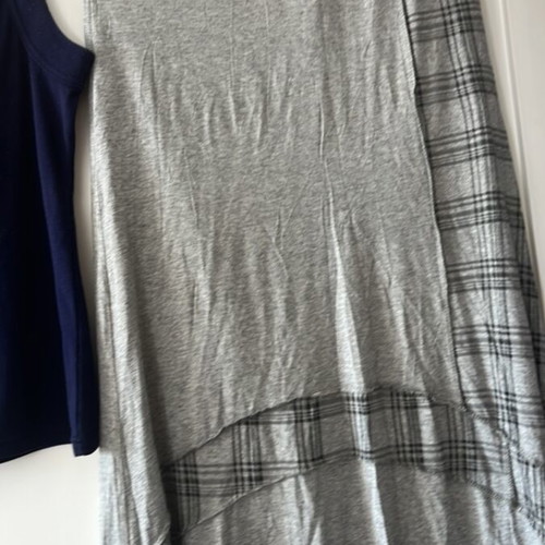 Skirt and blouse set used, size L-XL, grey and blue