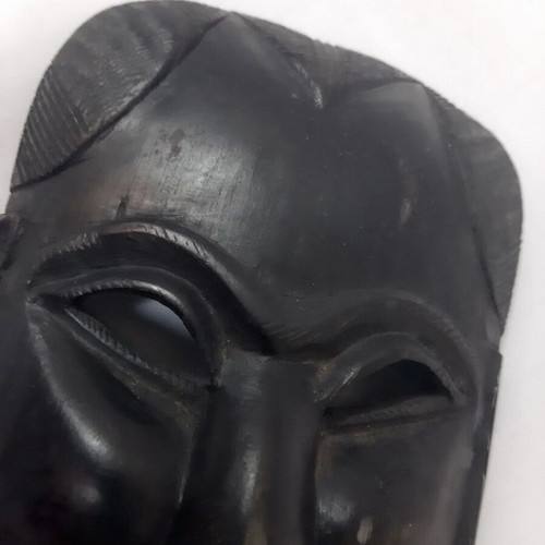 African wooden mask used, hand-carved, wall decoration